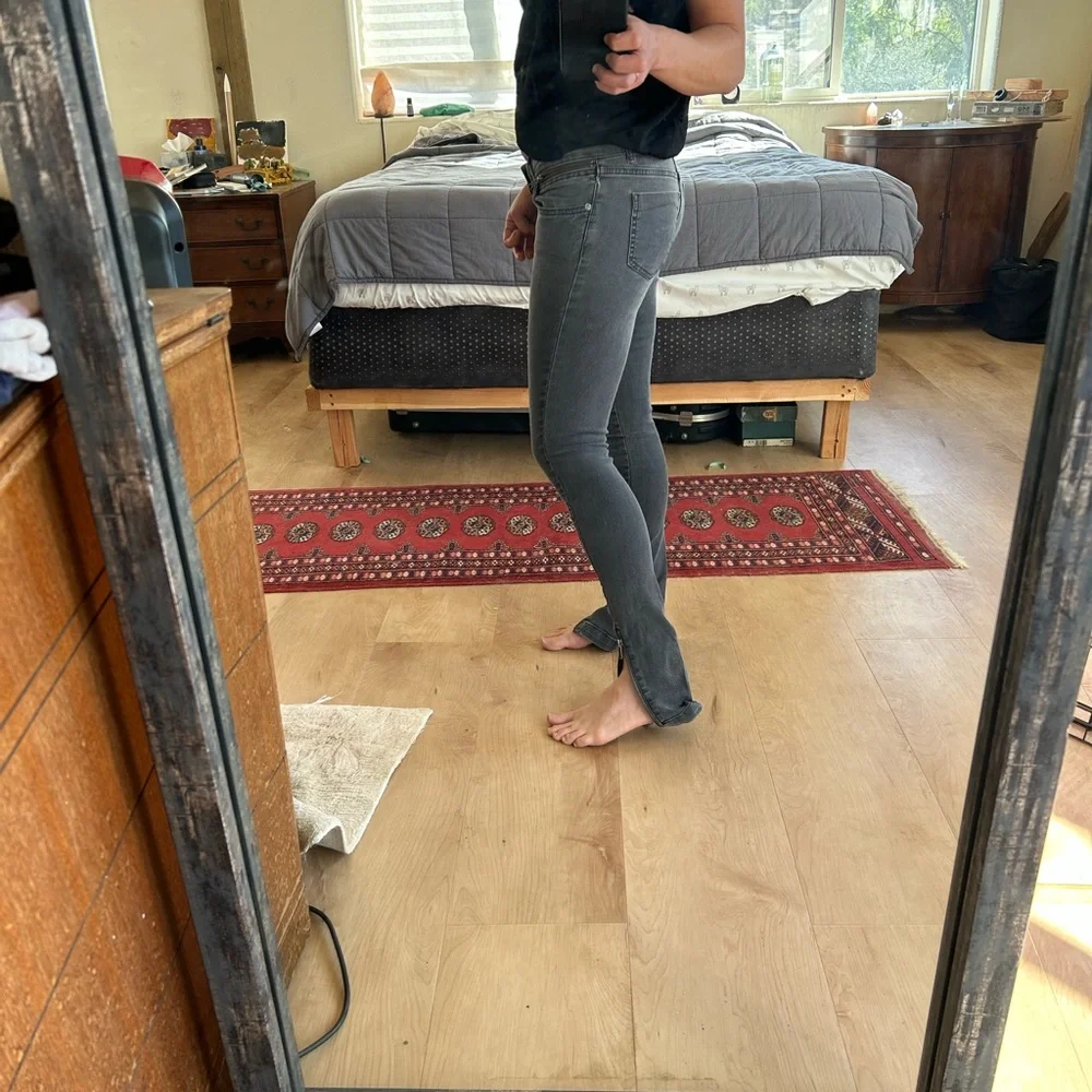 Anine Bing iron grey jeans with zippers - Picture 3 of 15